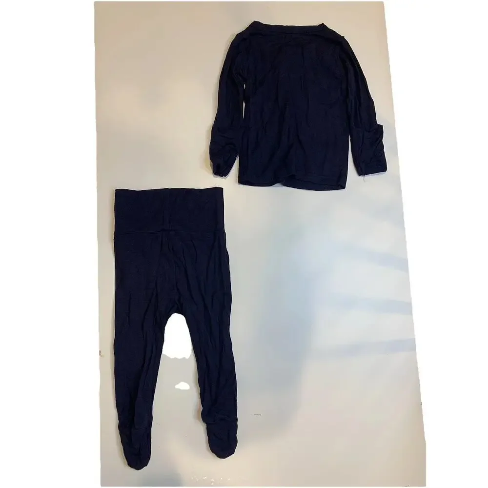 Little Biggins Bamboo Baby Outfit Lot 0-3 Months Shirt Pants Set 3Pc Bundle